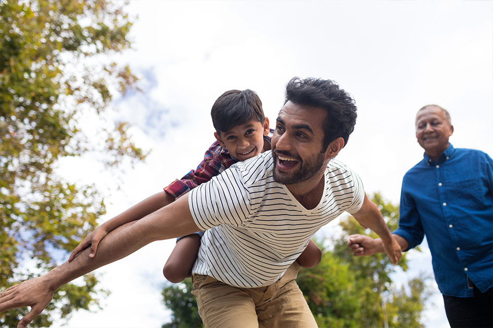 Multicultural Family Having Fun