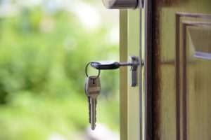 keys in lock of house door